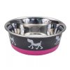 Bowls & Feeding Supplies Coastal Pet Products | Coastal Pet Maslow Design Series Non-Skid Pup Design Dog Bowls Pink And Grey 3.5 Cups