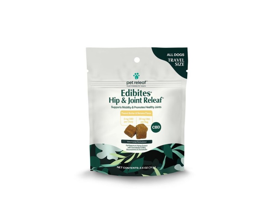 Health & Safety Pet Releaf | Pet Releaf Hip And Joint Releaf Peanut Butter Banana Cbd Edibites Travel Size