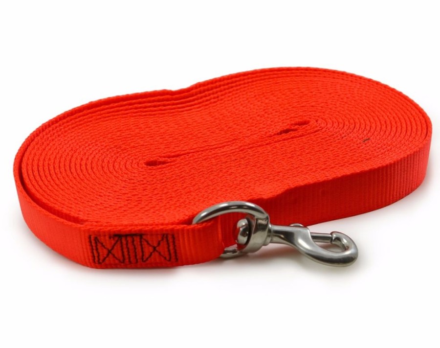 Collars, Leads & Accessories Ray Allen Manufacturing | 1" Tubular Nylon Tracking Line - Orange Color 6, 15, Or 30 Ft.