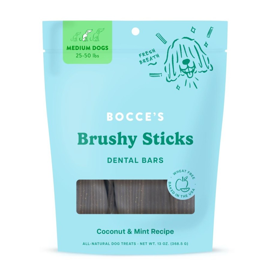 Treats Bocce's Bakery | Bocce'S Bakery Dailies Brushy Sticks Medium Dog Dental Treats 13Oz