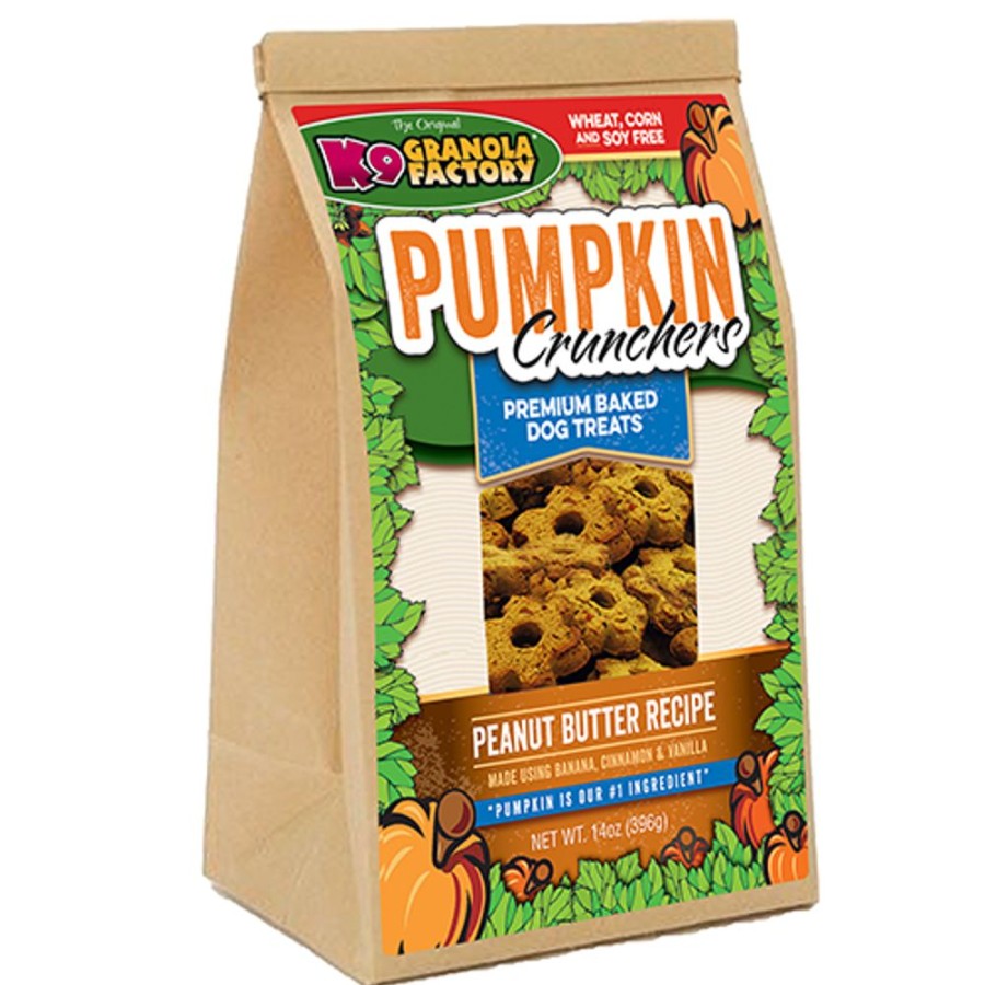 Treats K9 Granola Factory | Pumpkin Crunchers, Peanut Butter Recipe Dog Treats, 14Oz