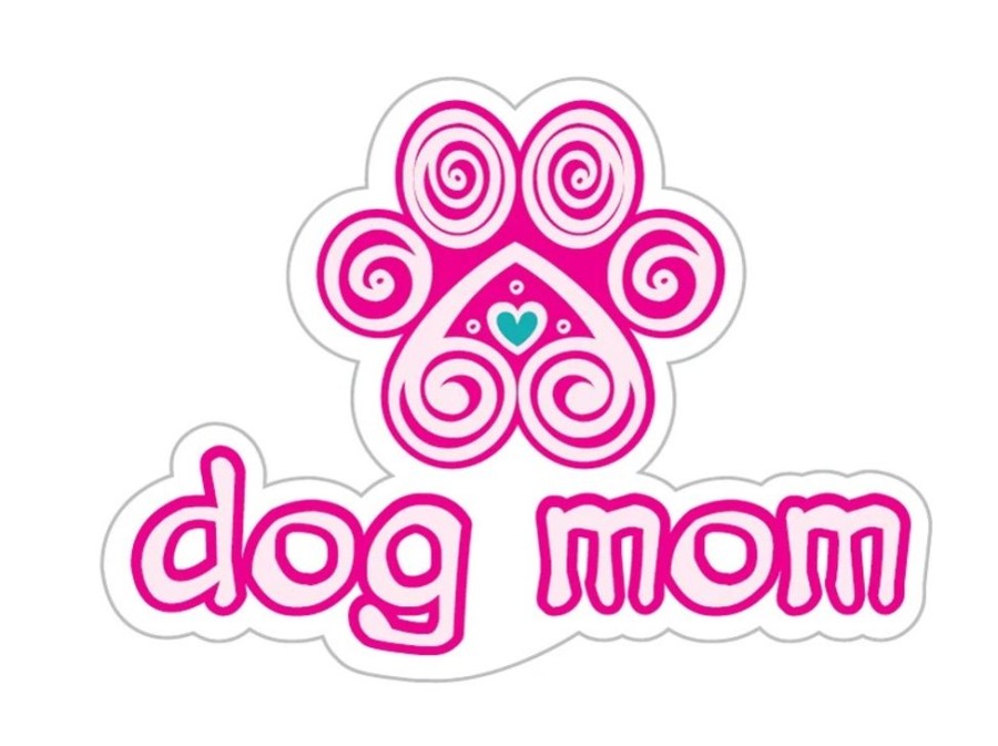 For The Home dog speak | Dog Mom - 3" Sticker