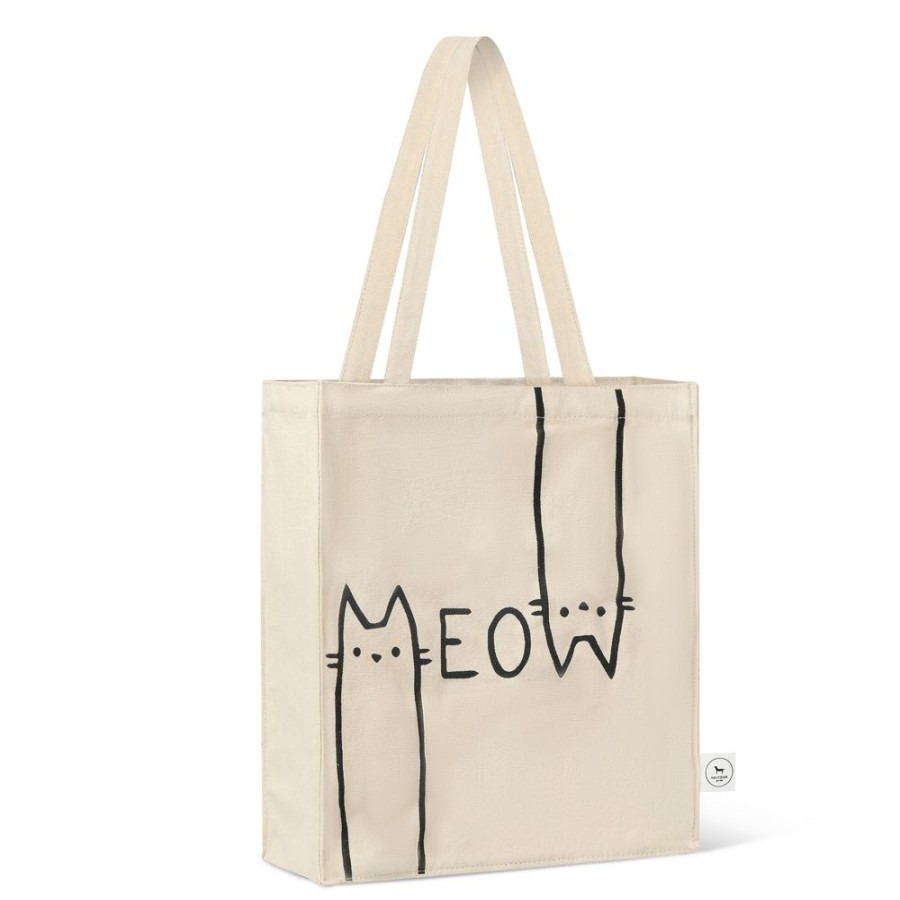 Totes & Carriers Park Life Designs | Meow Tote Bag Cream