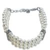 Collars, Leads & Accessories Dog Squad | 3 Row Pretty Pearl Choker Necklace, Cream