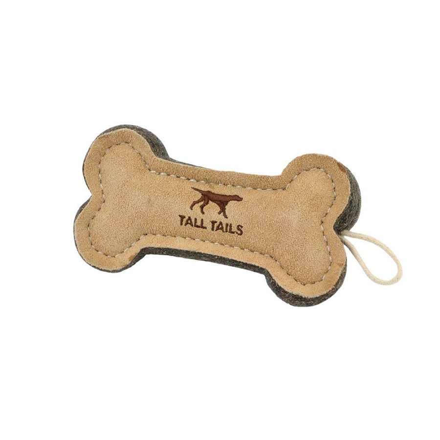 Toys & Playthings Tall Tails® | Tall Tails Natural Leather Bone Toy, 6"