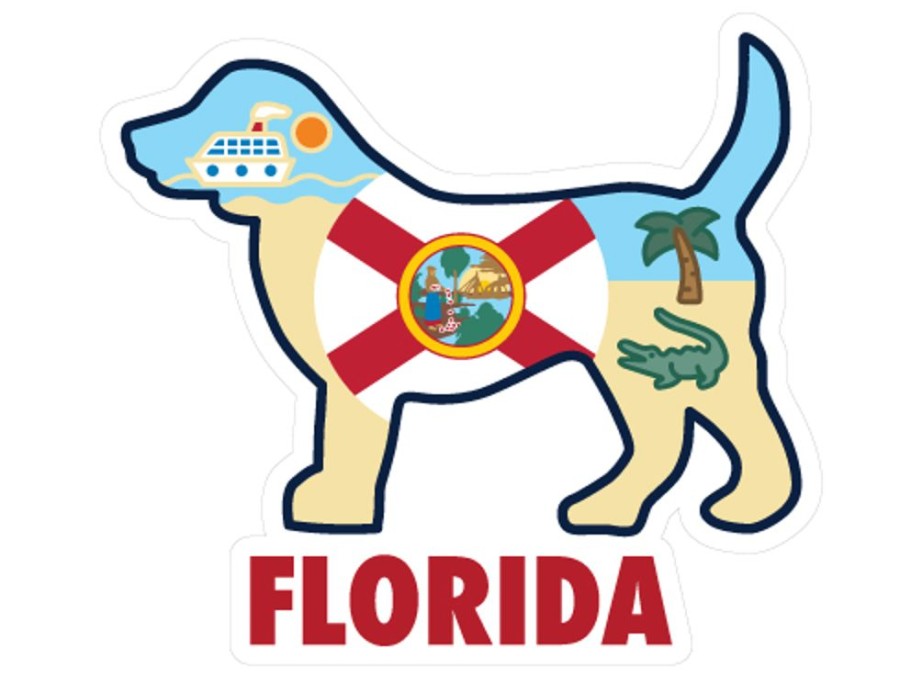 For The Home dog speak | Florida Dog - 3" Sticker