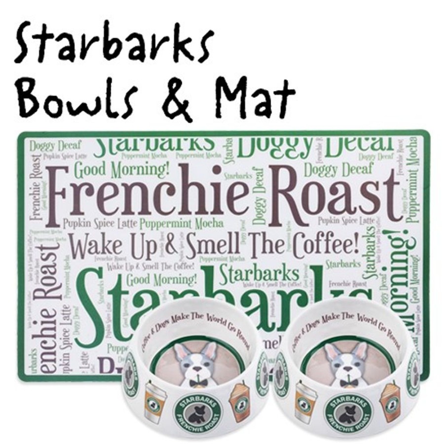 Bowls & Feeding Supplies Haute Diggity Dog | Starbarks Bowls & Mat Bundle By Haute Diggity Dog