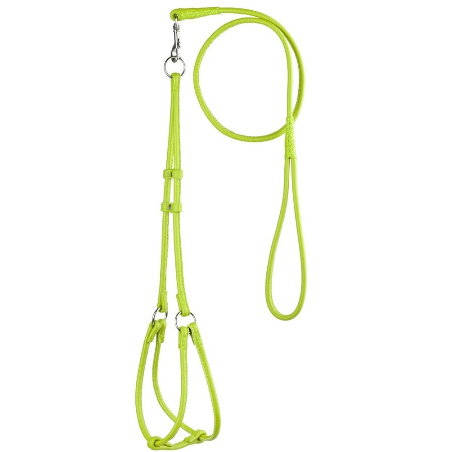 Collars, Leads & Accessories Dogline | Soft Leather Round Step-In Harness + Round Lead