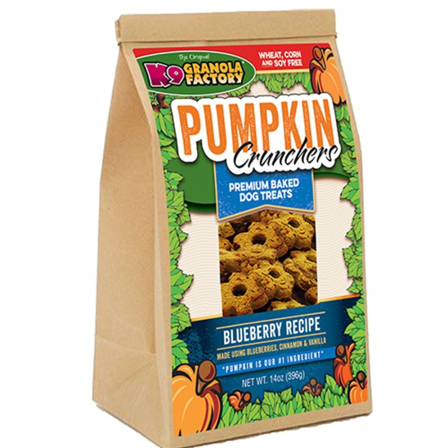 Treats K9 Granola Factory | Pumpkin Crunchers, Blueberry Recipe Dog Treats, 14Oz