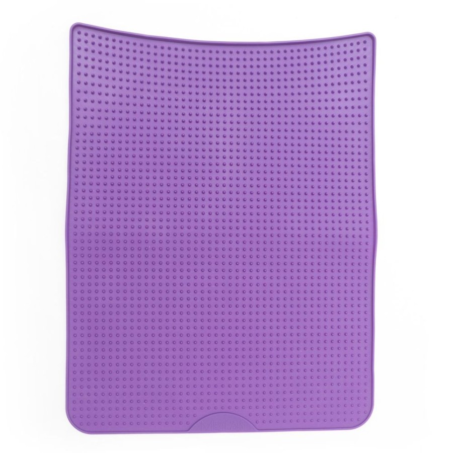 For Cats & Other Critters Messy Mutts™ | Messy Cats Silicone Litter Mat Purple