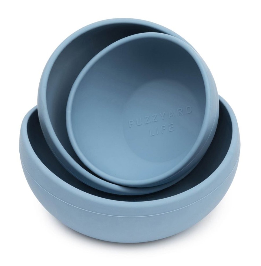 Bowls & Feeding Supplies FuzzYard Life | Silicone Bowl - French Blue L