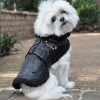 Pet Apparel Doggie Design, Inc. | Designer Black Top Dog Vintage Flight Jacket & Leash