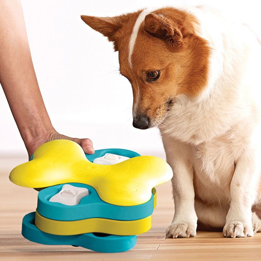 Toys & Playthings Nina Ottosson™ | Nina Ottosson Dog Tornado Interactive Treat Dog Puzzle Toy Blue/Yellow Level 2