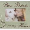 For The Home dog speak | Paw Prints On My Heart 7.5" X 9.5" Picture Frame