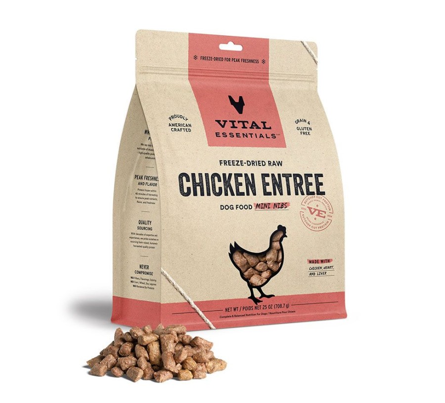 Pet Food Vital Essentials | Vital Essentials® Freeze-Dried Raw Chicken Entree Dog Food Mini Nibs, 25 Oz