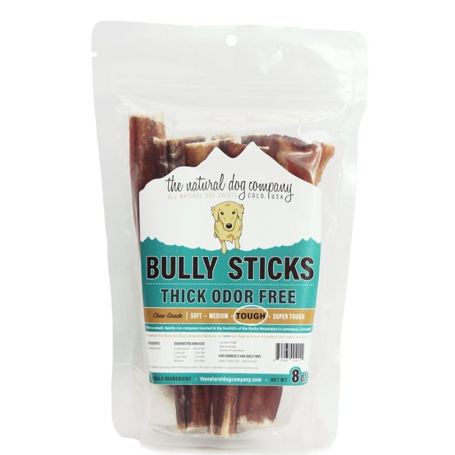 Treats Tuesday's Natural Dog Company | 6" Odor Free Thick Bully Sticks - 8Oz. Value Pack