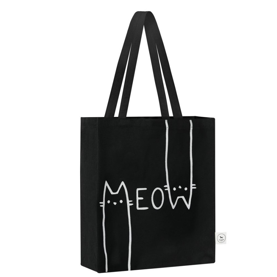 Totes & Carriers Park Life Designs | Meow Tote Bag Black