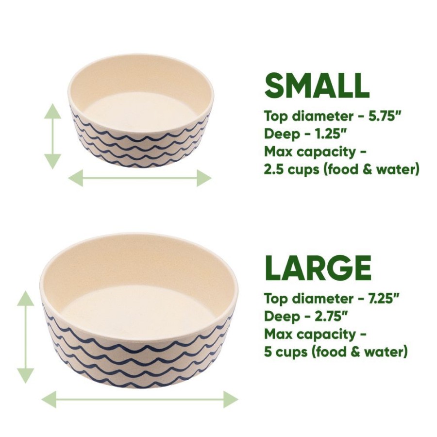 Bowls & Feeding Supplies Beco | Beco Bamboo Food & Water Bowls, Printed Style