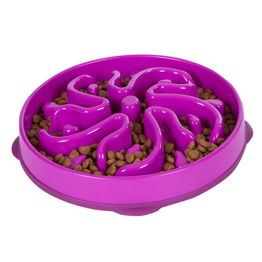 Bowls & Feeding Supplies Outward Hound® | Fun Feeder Slo-Bowl - Purple