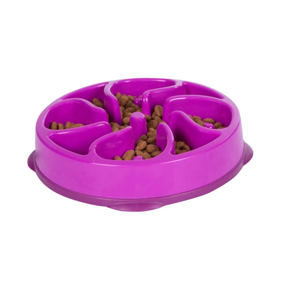 Bowls & Feeding Supplies Outward Hound® | Fun Feeder Slo-Bowl - Purple