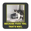 For The Home High Cotton, Inc. | Because Fuck You Cat - Coaster