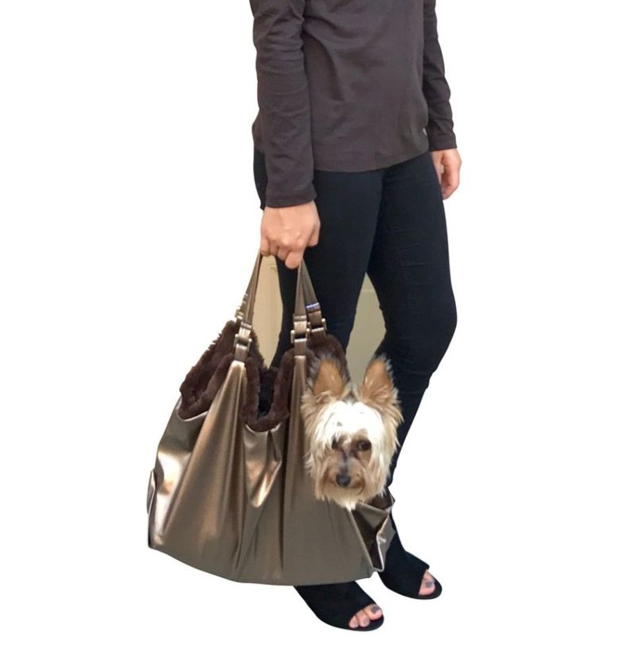 Totes & Carriers Dog Squad | Hollywood Dog Tote Carrier In Bronze Snake