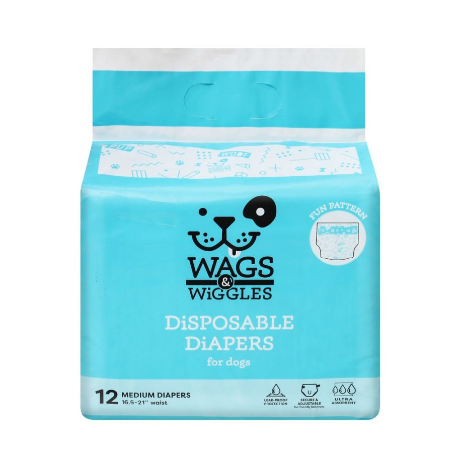 Pet Apparel (Continued) Wags & Wiggles | Wags & Wiggles Diapers - 12 Packs