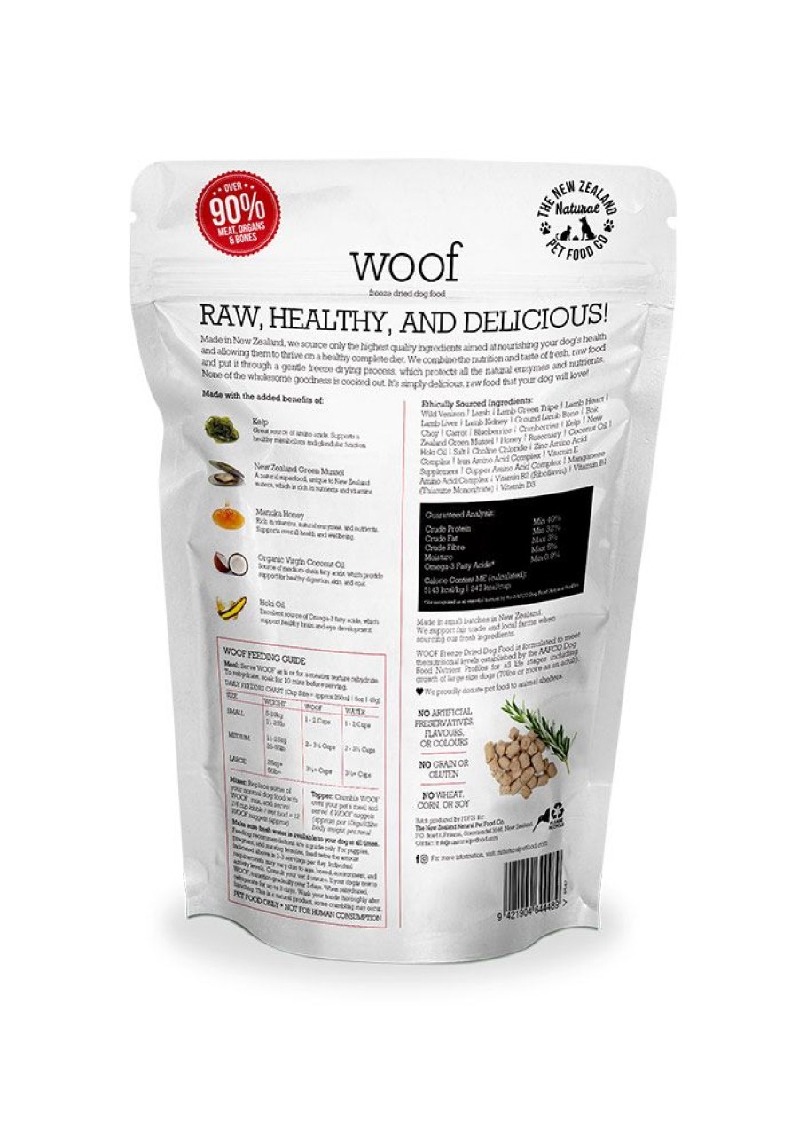 Pet Food The New Zealand Natural Pet Food Co. | Woof Wild Venison Freeze Dried Dog Food