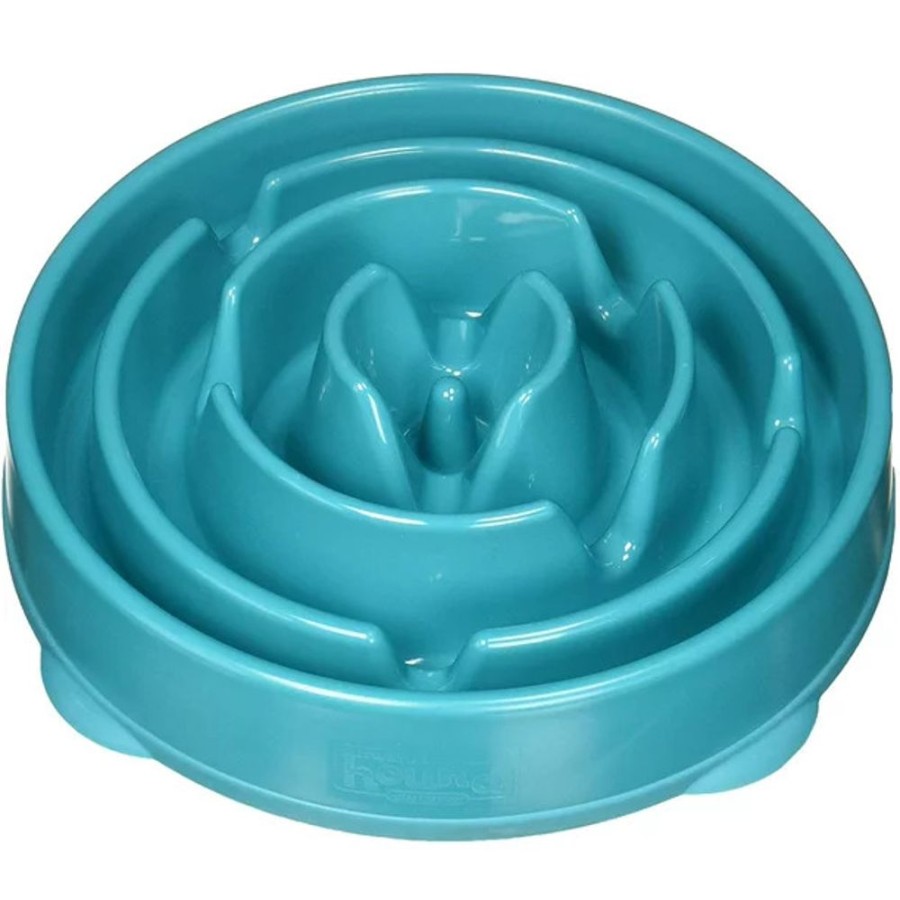 Bowls & Feeding Supplies Outward Hound® | Outward Hound Fun Feeder Slo Bowl Turquoise Small