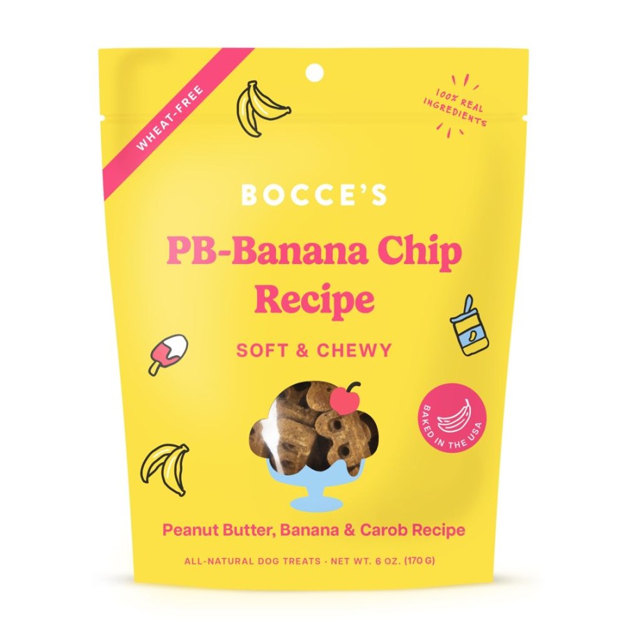 Treats Bocce's Bakery | Bocce'S Bakery Pb-Banana Chip Soft & Chewy Dog Treats 6Oz