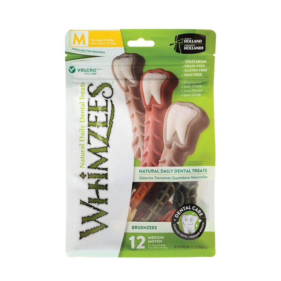 Treats Whimzees | Whimzees Brushzees Daily Dental Dog Treats, 12.7Oz Bags