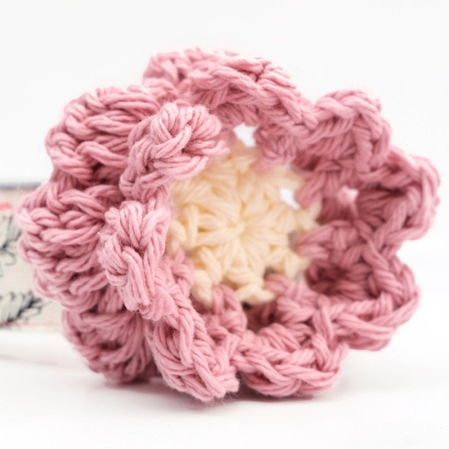 Collars, Leads & Accessories Mimi Green | Bubblegum Pink Collar Accessory - Hand Crocheted Dog Collar Flower