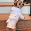 Pet Apparel Doggie Design, Inc. | White Silver Tiara Bathrobe 100% Soft Combed Cotton Terrycloth