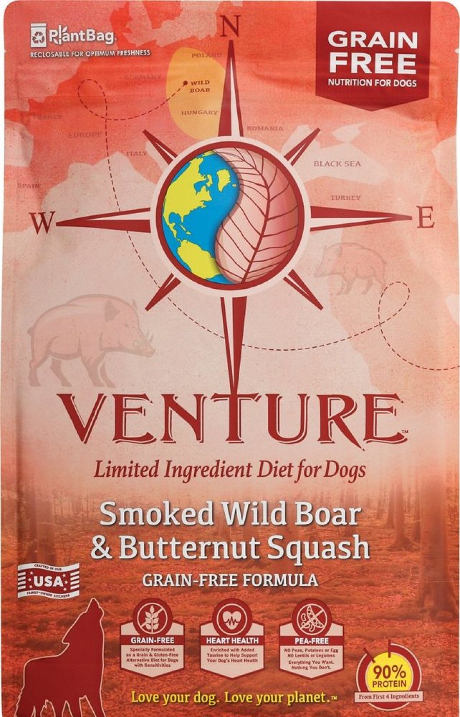 Pet Food Earthborn | Earthborn Holistic Venture Grain Free Pork And Butternut Squash 4Lb