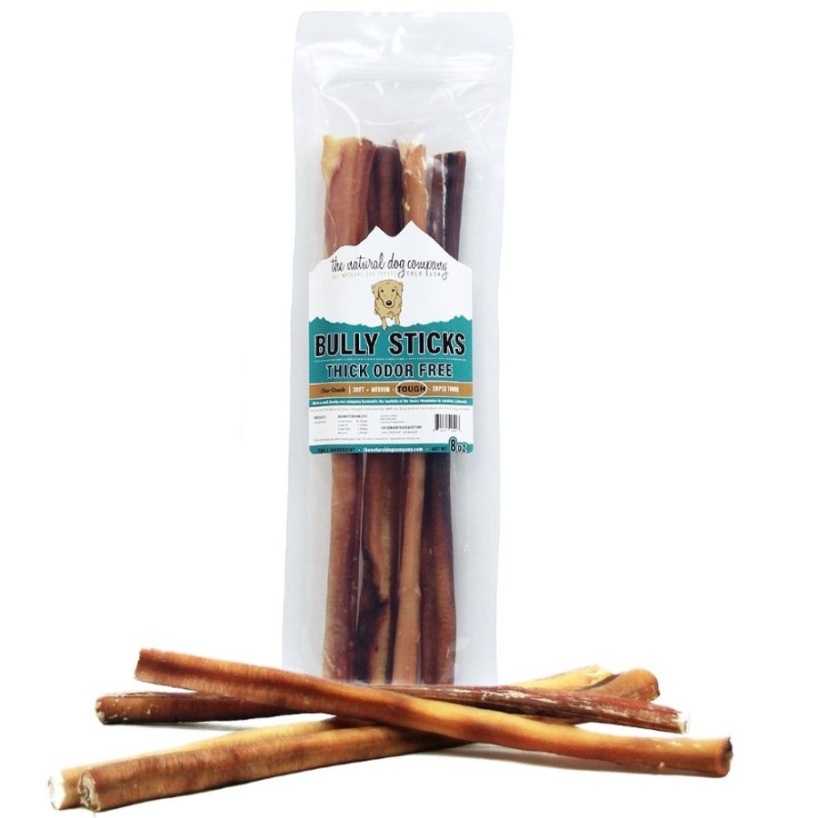 Treats Tuesday's Natural Dog Company | 12" Odor Free Thick Bully Sticks - 8Oz. Value Pack