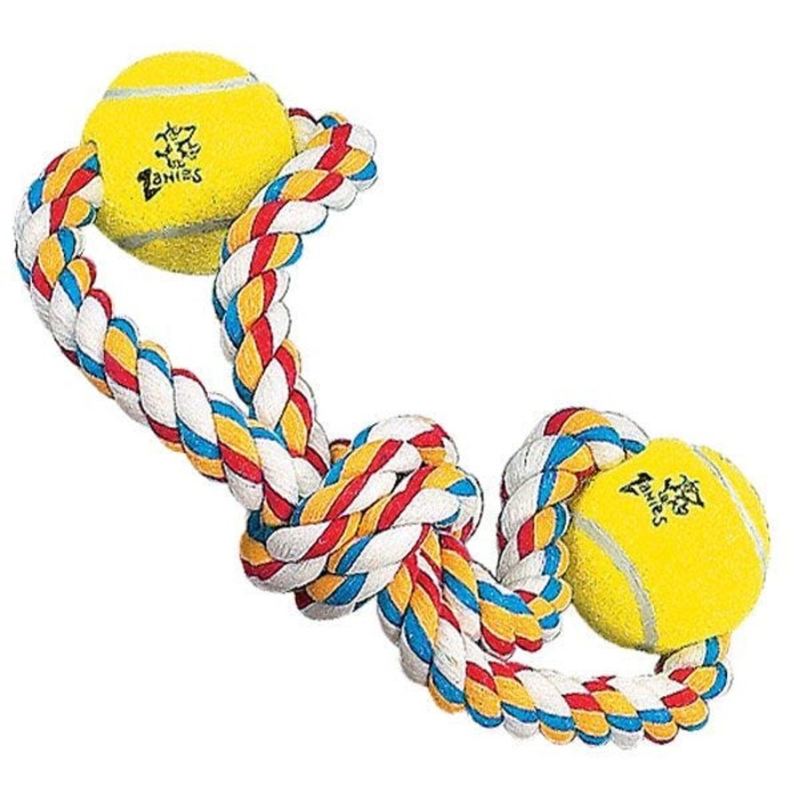 Toys & Playthings Zanies® | Zanies® Rope Tennis Ball 15" Figure 8 With 2 Tennis Balls