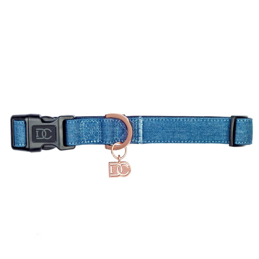 Collars, Leads & Accessories Doodle Couture, New York | Pet Collar With Charm - Denim