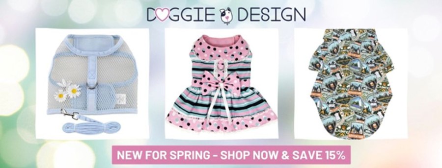 Pet Apparel (Continued) Doggie Design, Inc. | Dots & Stripes Harness Dress With Matching Leash