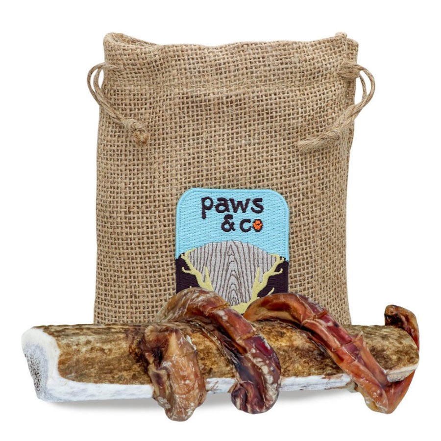 Treats Paws & Co | Elk Antler Large/X-Large - Split Wrapped 7.25" Dog Chew