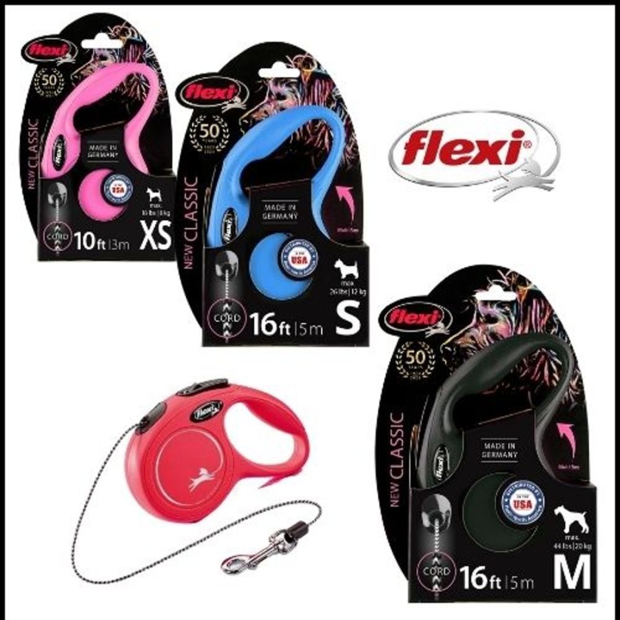 Collars, Leads & Accessories Flexi Retractable Leads | Flexi Retractible Cord Leash Made In Germany Xs, S, M