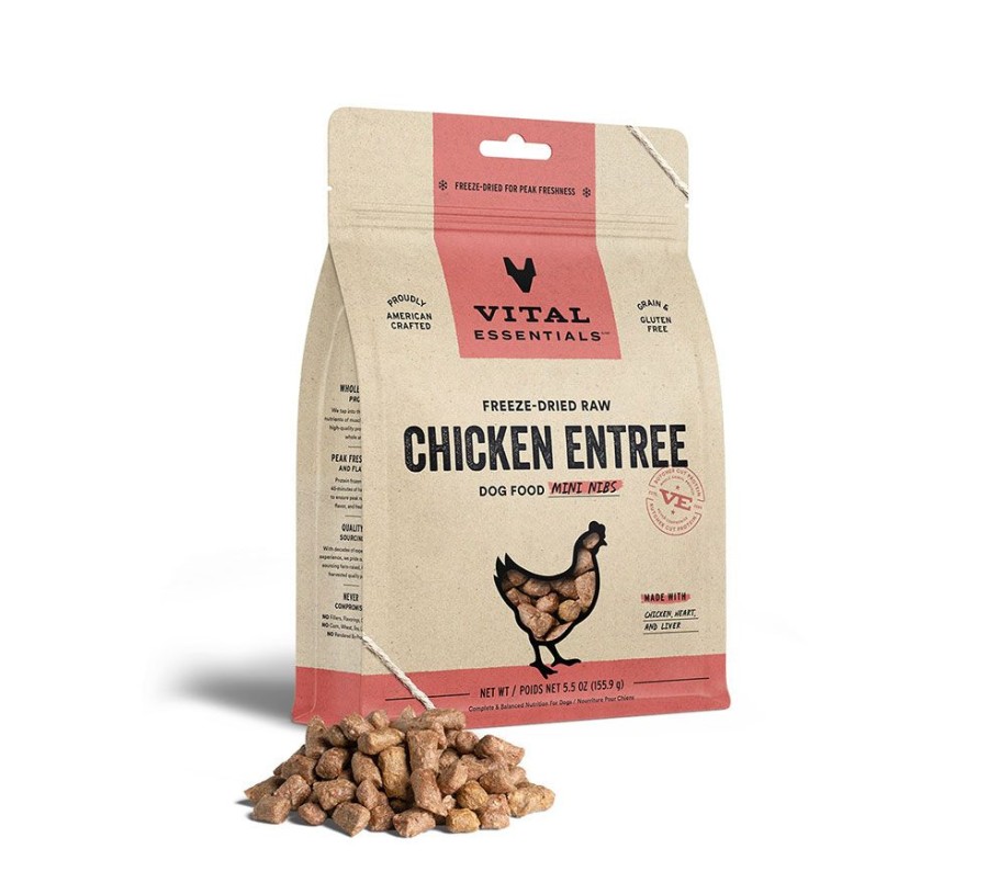 Pet Food Vital Essentials | Vital Essentials® Freeze-Dried Raw Chicken Entree Dog Food Mini Nibs, 5.5 Oz