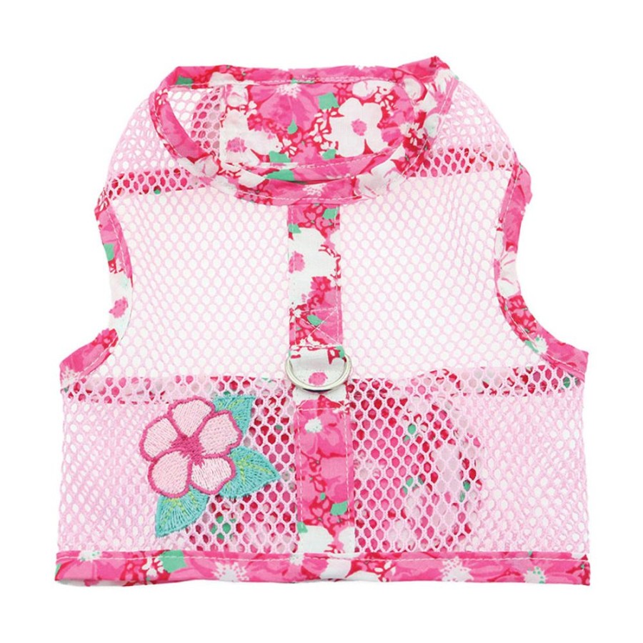 Harnesses Doggie Design, Inc. | Cool Mesh Dog Harness With Leash - Hawaiian Hibiscus Pink