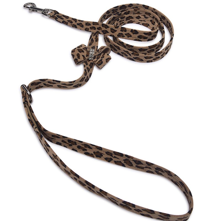 Collars, Leads & Accessories Susan Lanci Designs, Inc. | Nouveau Bow Ultrasuede Leash-Printed