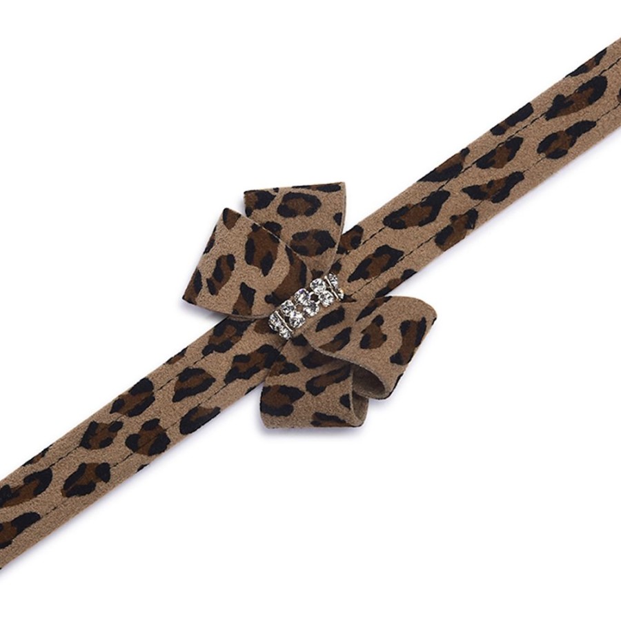 Collars, Leads & Accessories Susan Lanci Designs, Inc. | Nouveau Bow Ultrasuede Leash-Printed