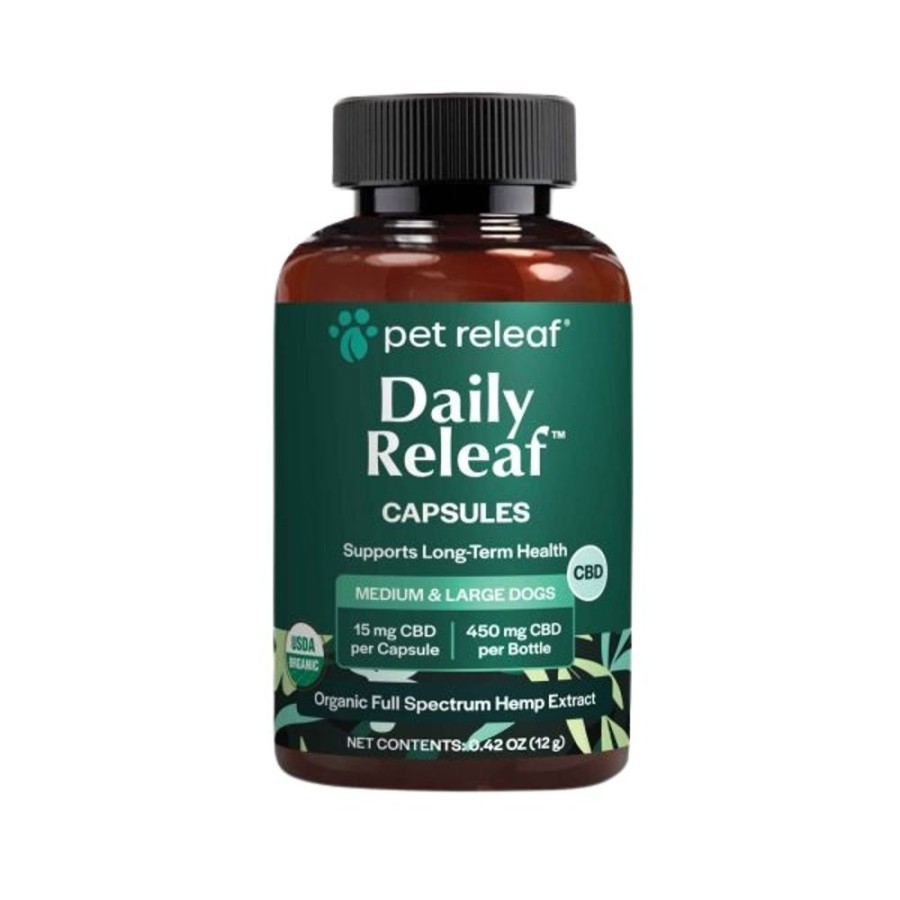 Health & Safety Pet Releaf | Pet Releaf Daily Releaf 450Mg Cbd Capsules For Medium & Large Dogs