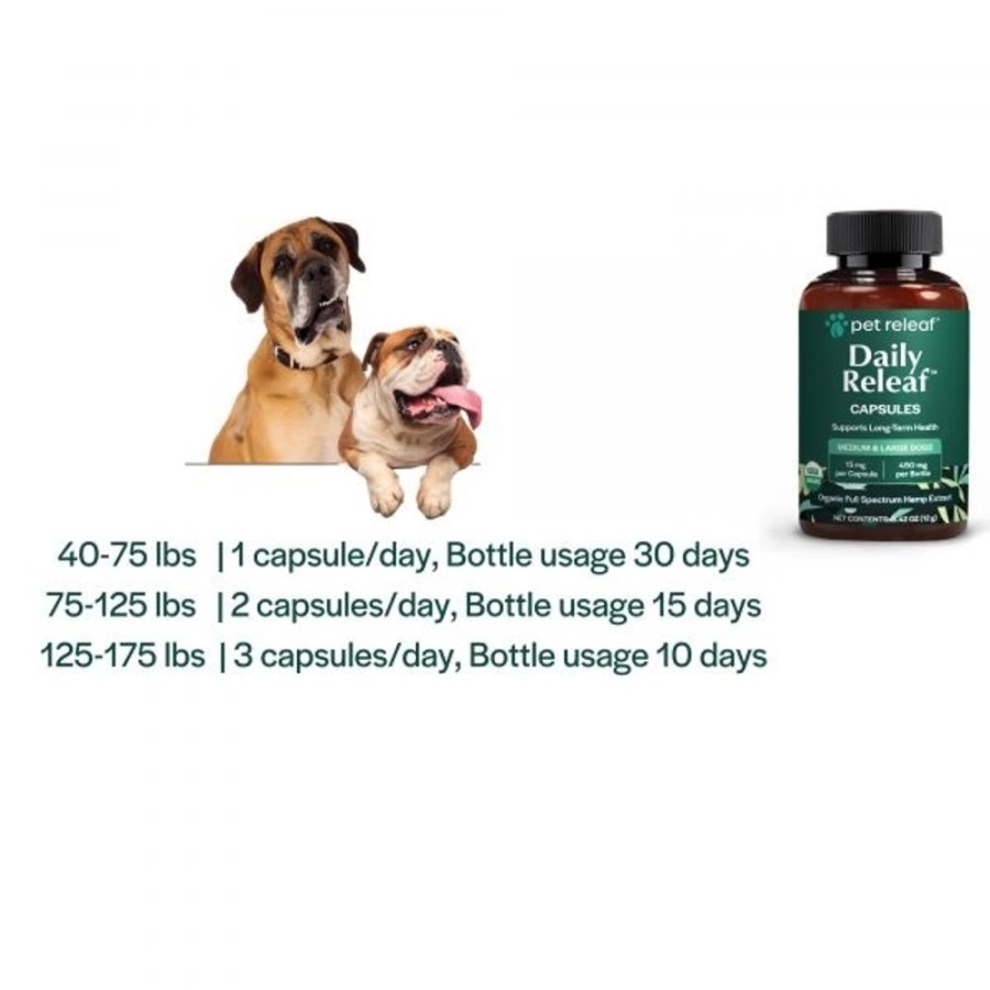 Health & Safety Pet Releaf | Pet Releaf Daily Releaf 450Mg Cbd Capsules For Medium & Large Dogs