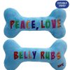 Special Occasion & Holiday Huxley & Kent® | Peace, Love, Belly Rubs Bone Dog Toy (Double Sided)