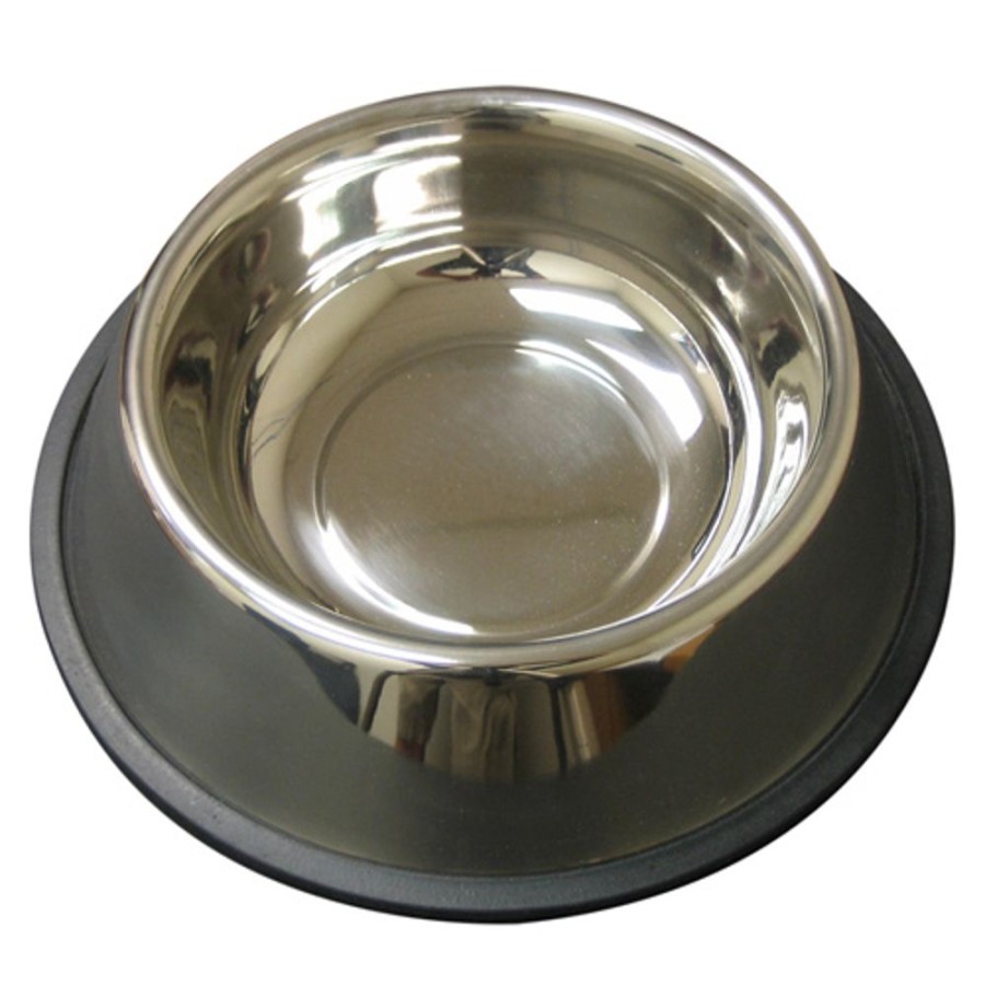 Bowls & Feeding Supplies QT Dog | Non-Tip Anti-Skid Stainless Steel Feeding Bowls