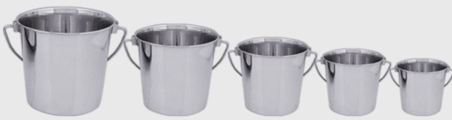 Bowls & Feeding Supplies QT Dog | Stainless Steel Buckets