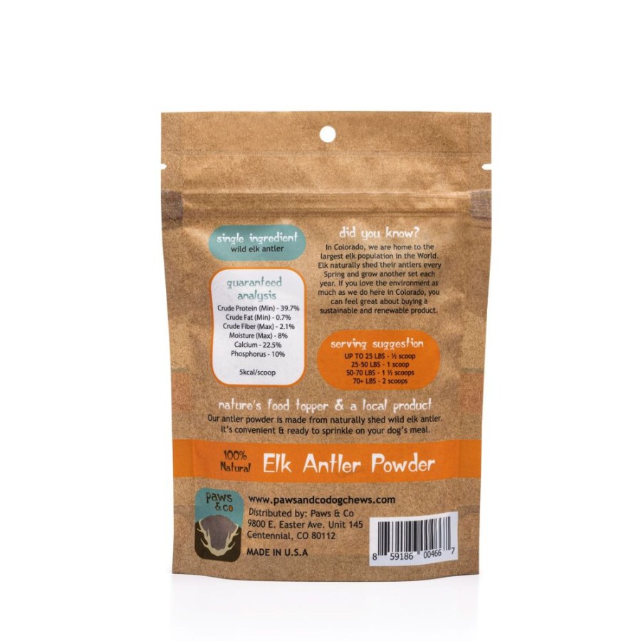 Pet Food Paws & Co | Elk Antler Powder 4 Oz